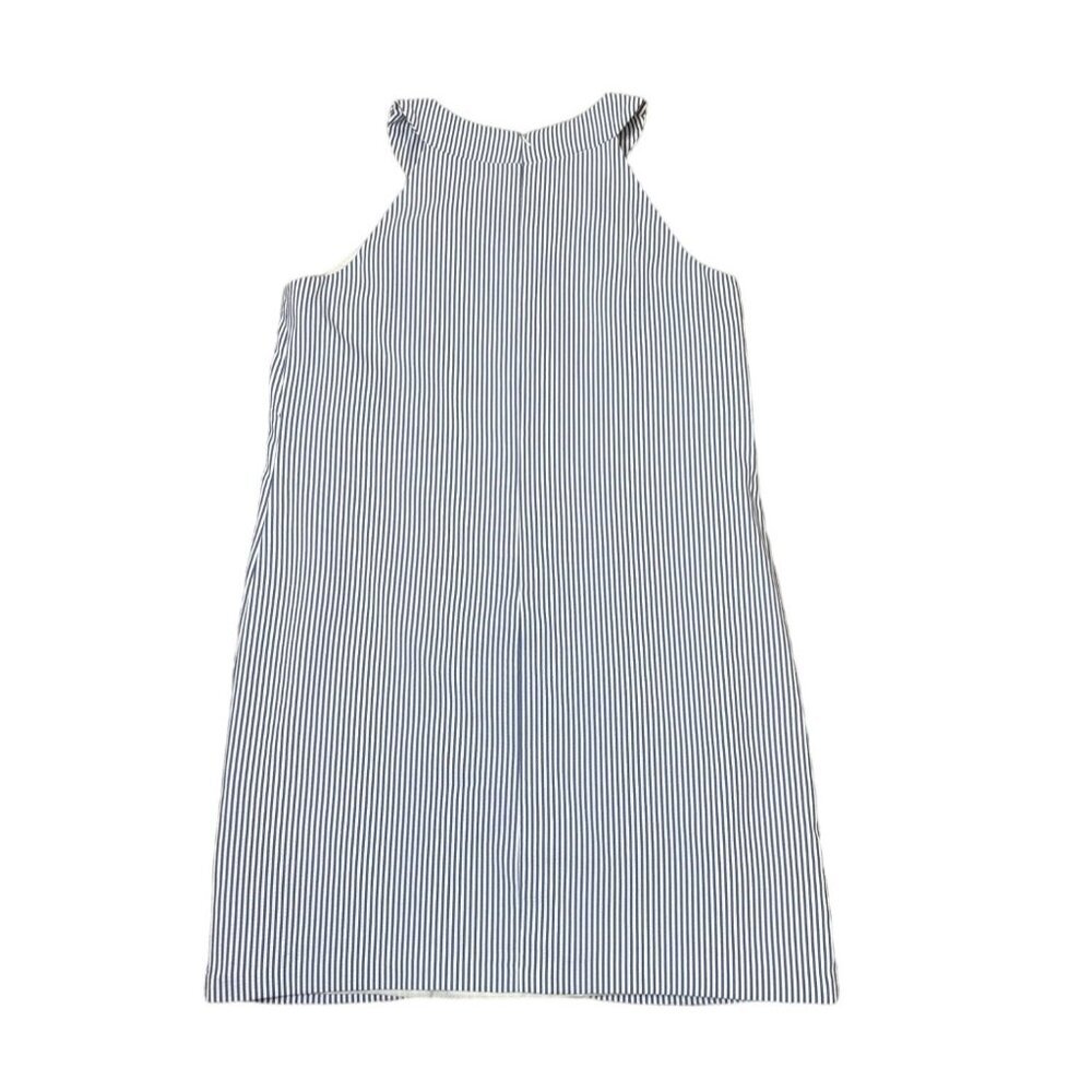 MAGGY LONDON MAGGY L BLUE/WHITE STRIPE SEERSUCKER SLEEVELESS SUNDRESS SZ 12 - Picture 2 of 4